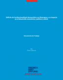 Portada Folleto Déficit de Institucionalidad